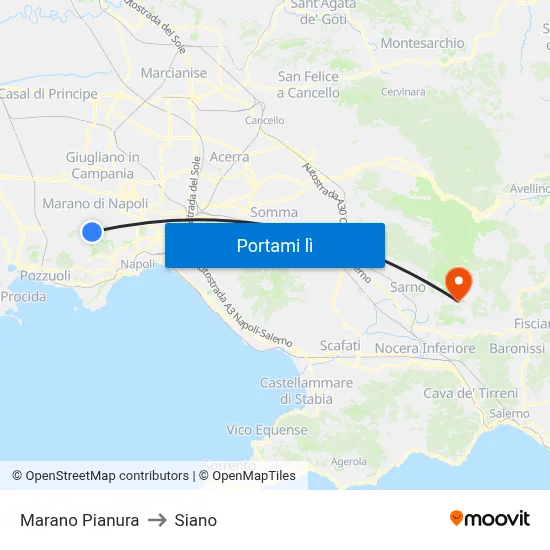 Marano Pianura to Siano map