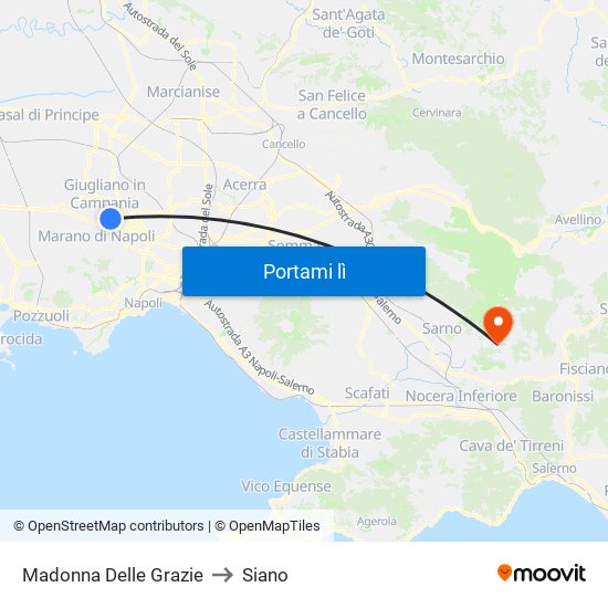 Madonna Delle Grazie to Siano map