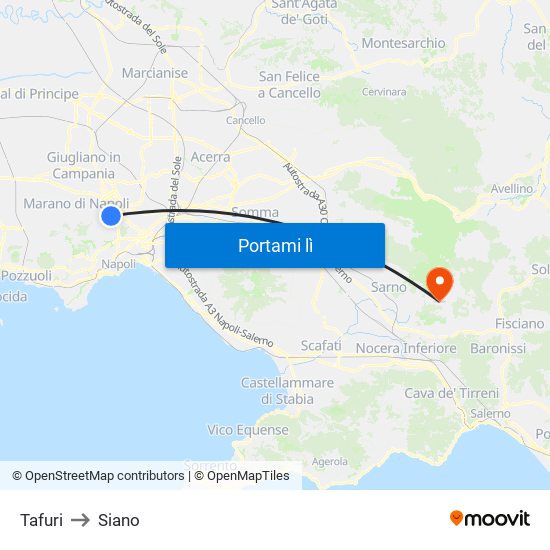 Tafuri to Siano map