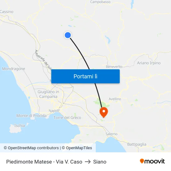 Piedimonte Matese - Via V. Caso to Siano map