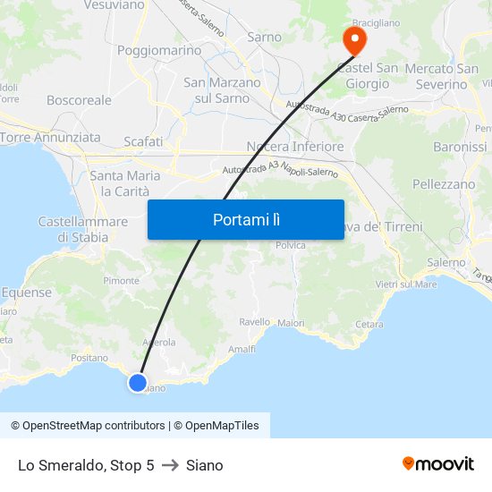 Lo Smeraldo, Stop 5 to Siano map