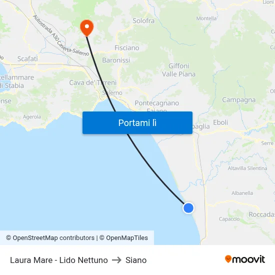 Laura Mare - Lido Nettuno to Siano map