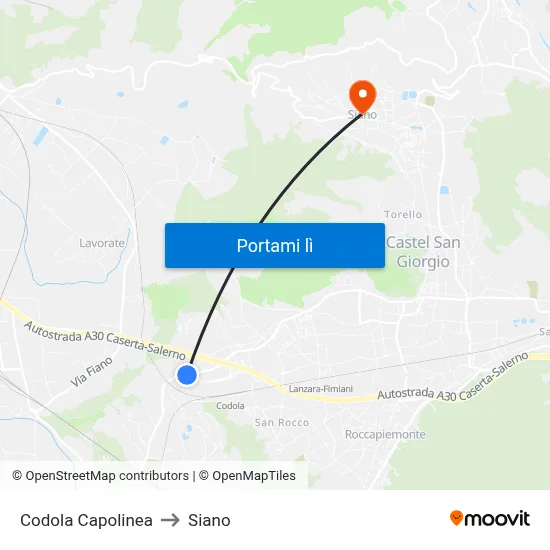 Codola Capolinea to Siano map