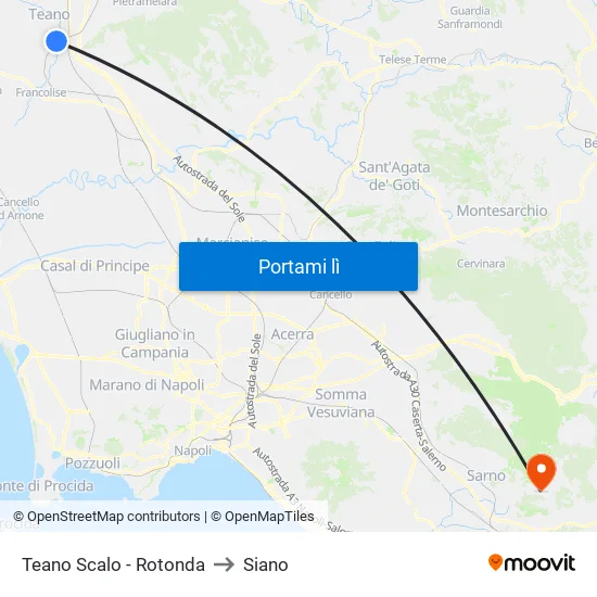 Teano Scalo - Rotonda to Siano map