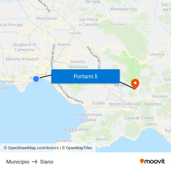 Municipio to Siano map