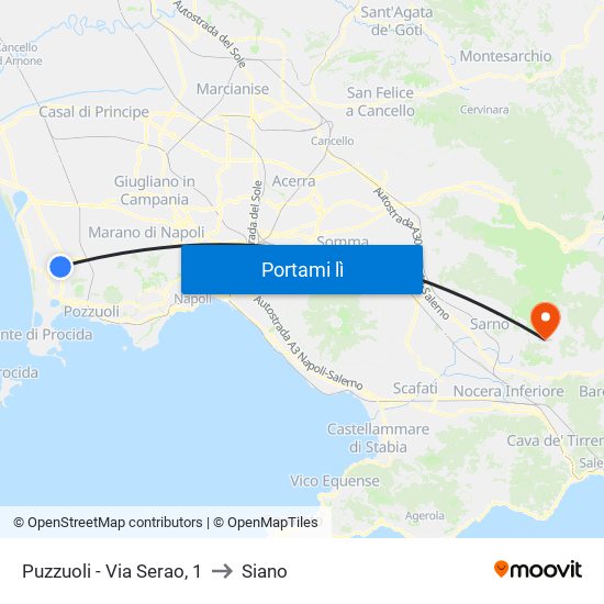 Puzzuoli - Via Serao, 1 to Siano map