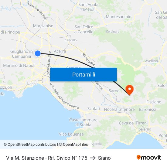 Via M. Stanzione - Rif. Civico N° 175 to Siano map