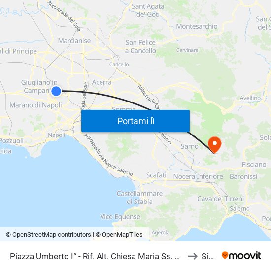 Piazza Umberto I° - Rif. Alt. Chiesa Maria Ss. Assunta In Cielo to Siano map