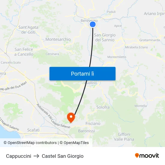 Cappuccini to Castel San Giorgio map