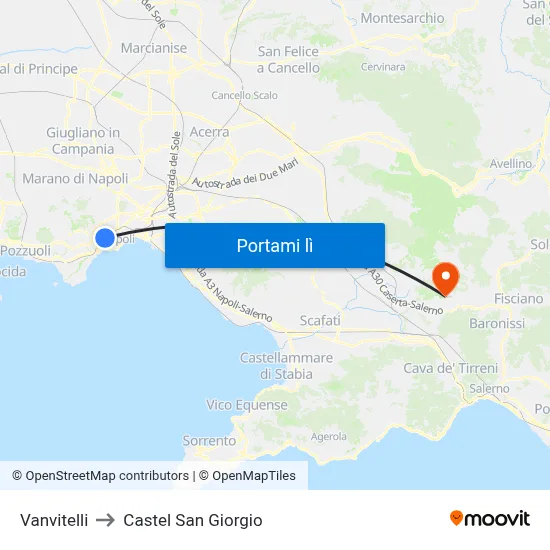 Vanvitelli to Castel San Giorgio map