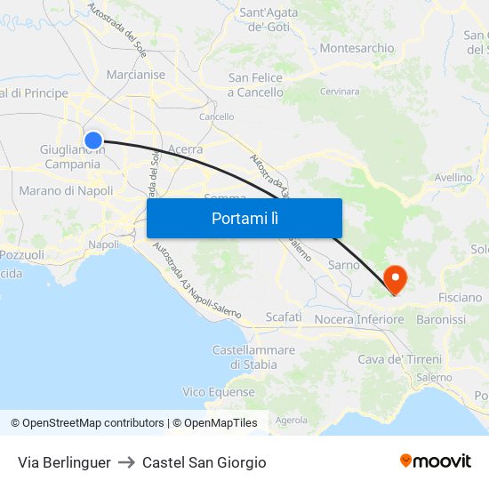 Via Berlinguer to Castel San Giorgio map