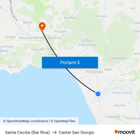 Santa Cecilia (Bar Riva) to Castel San Giorgio map