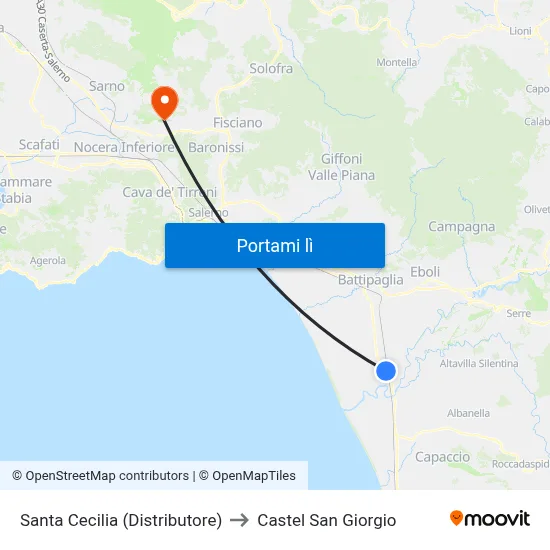 Santa Cecilia (Distributore) to Castel San Giorgio map