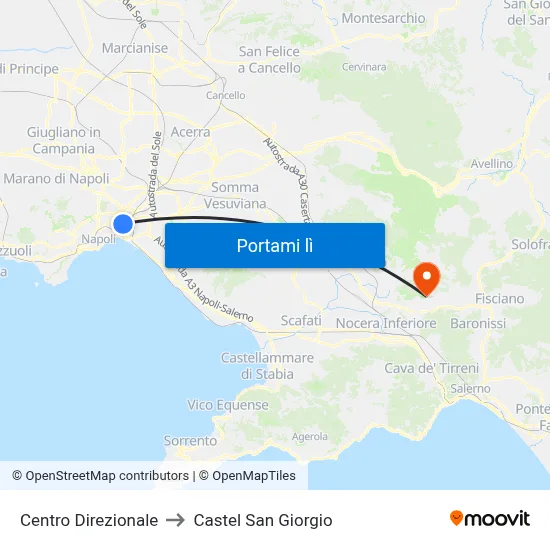 Centro Direzionale to Castel San Giorgio map