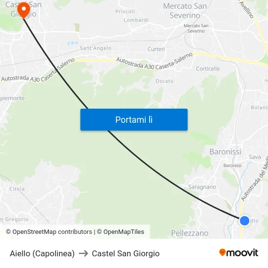 Aiello (Capolinea) to Castel San Giorgio map