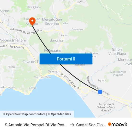 S.Antonio-Via Pompei-Df Via Posidonia to Castel San Giorgio map