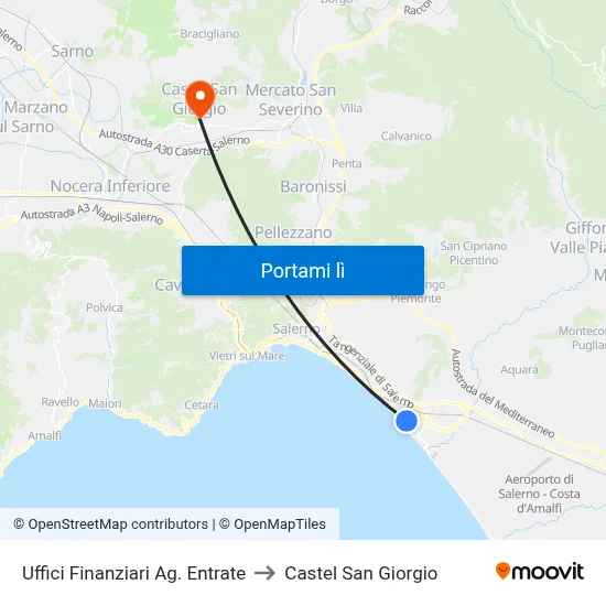 Uffici Finanziari Ag. Entrate to Castel San Giorgio map