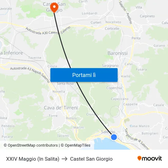 XXIV Maggio  (In Salita) to Castel San Giorgio map