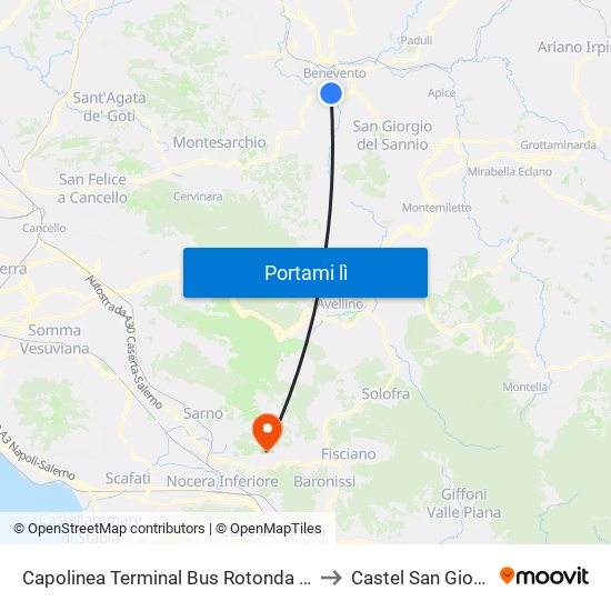 Capolinea Terminal Bus Rotonda Atleti to Castel San Giorgio map