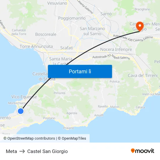 Meta to Castel San Giorgio map