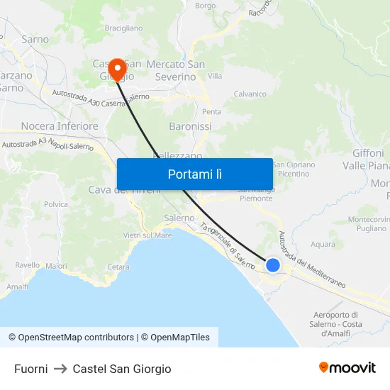 Fuorni to Castel San Giorgio map