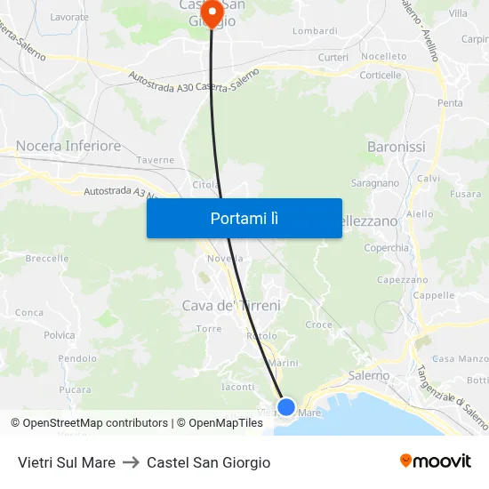 Vietri Sul Mare to Castel San Giorgio map