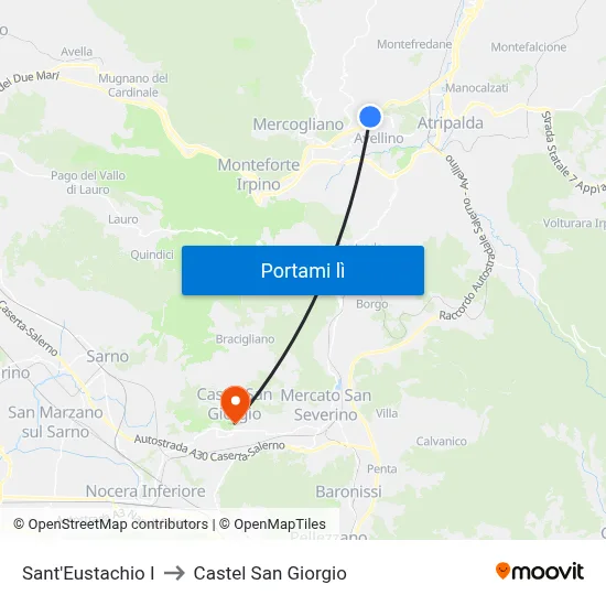 Sant'Eustachio I to Castel San Giorgio map