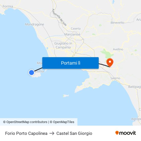 Forio Porto Capolinea to Castel San Giorgio map