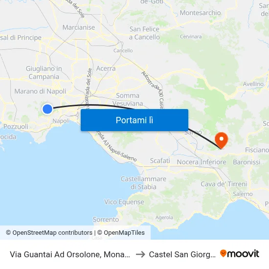 Via Guantai Ad Orsolone, Monaldi to Castel San Giorgio map