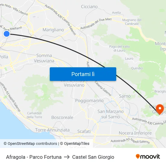 Afragola - Parco Fortuna to Castel San Giorgio map
