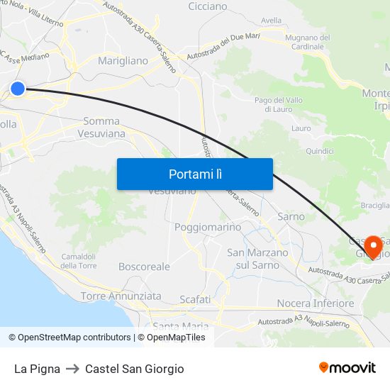 La Pigna to Castel San Giorgio map