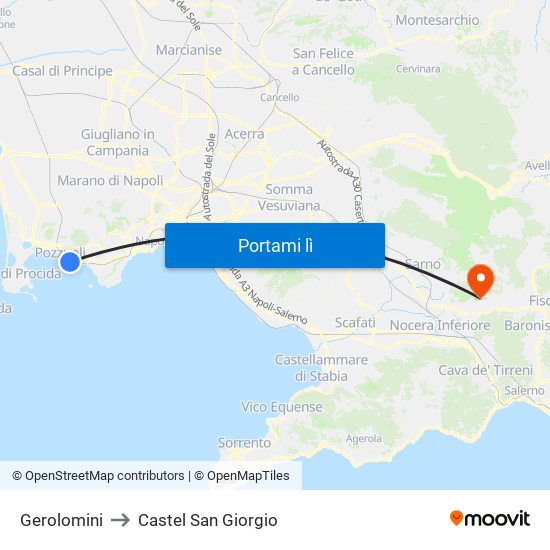 Gerolomini to Castel San Giorgio map