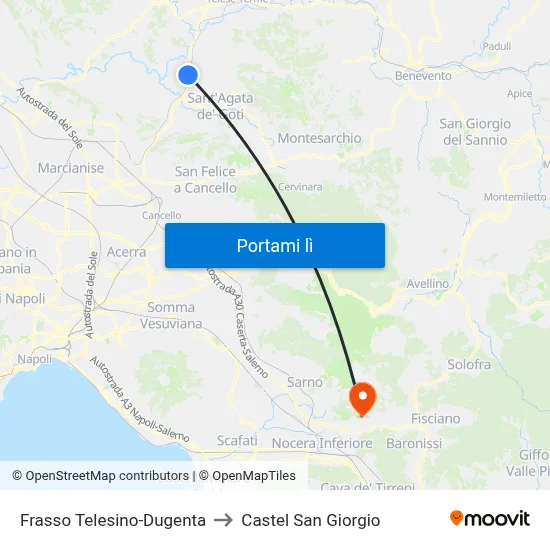 Frasso Telesino-Dugenta to Castel San Giorgio map