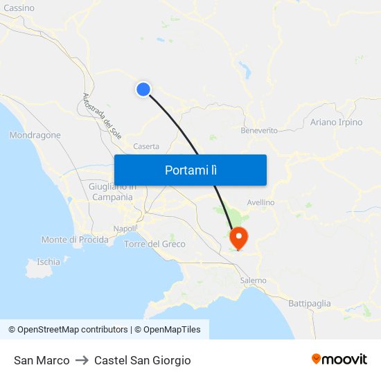 San Marco to Castel San Giorgio map