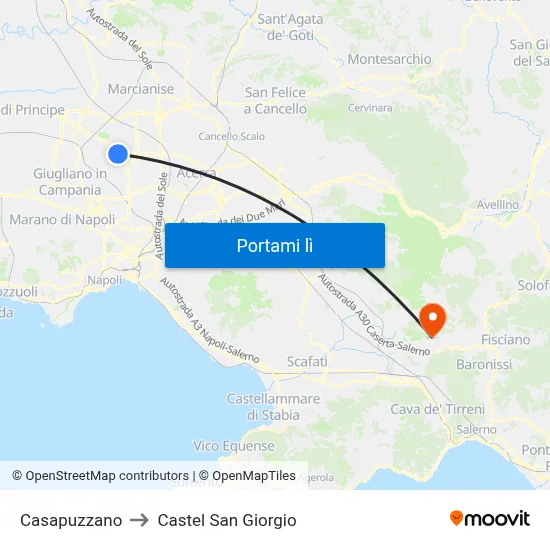 Casapuzzano to Castel San Giorgio map