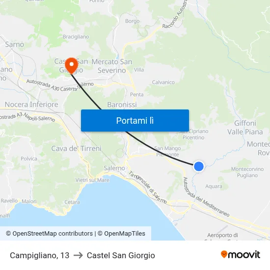 Campigliano, 13 to Castel San Giorgio map