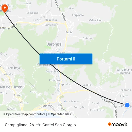 Campigliano, 26 to Castel San Giorgio map