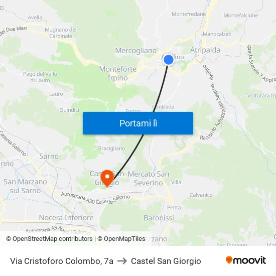 Via Cristoforo Colombo, 7a to Castel San Giorgio map