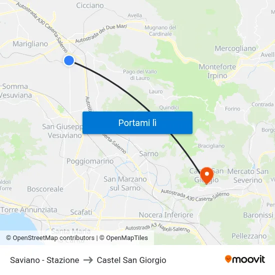 Saviano - Stazione to Castel San Giorgio map