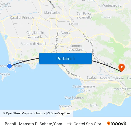 Bacoli - Mercato Di Sabato/Caranfe to Castel San Giorgio map