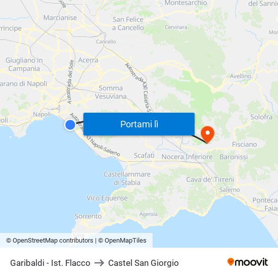 Garibaldi - Ist. Flacco to Castel San Giorgio map