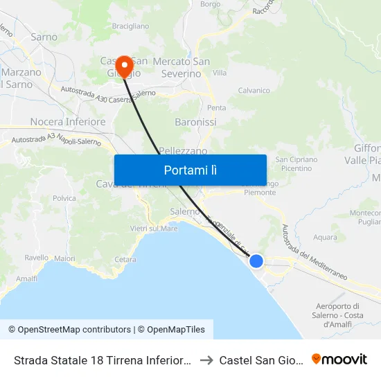 Strada Statale 18 Tirrena Inferiore, 101 to Castel San Giorgio map