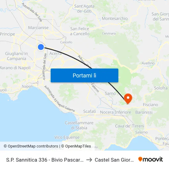 S.P. Sannitica 336 - Bivio Pascarola to Castel San Giorgio map