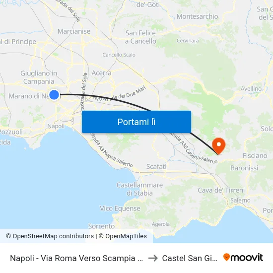 Napoli - Via Roma Verso Scampia (Carcere) to Castel San Giorgio map