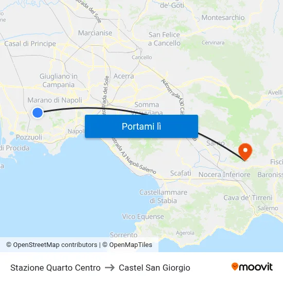Stazione Quarto Centro to Castel San Giorgio map
