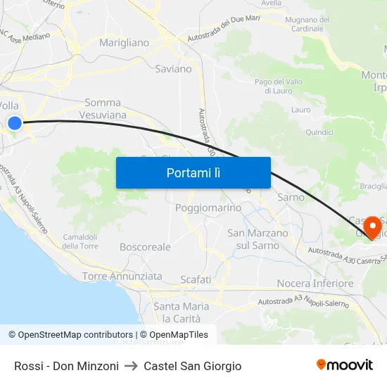Rossi - Don Minzoni to Castel San Giorgio map