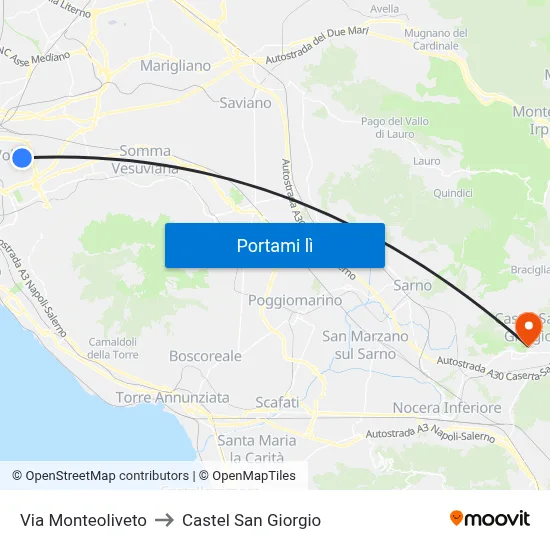 Via Monteoliveto to Castel San Giorgio map