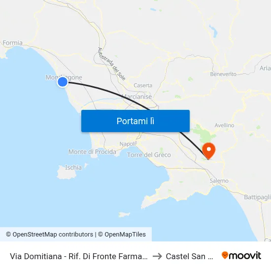 Via Domitiana - Rif. Di Fronte Farmacia Comunale to Castel San Giorgio map