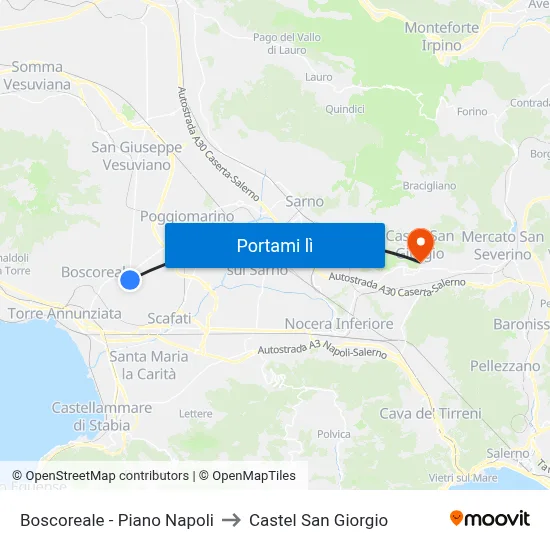 Boscoreale - Piano Napoli to Castel San Giorgio map