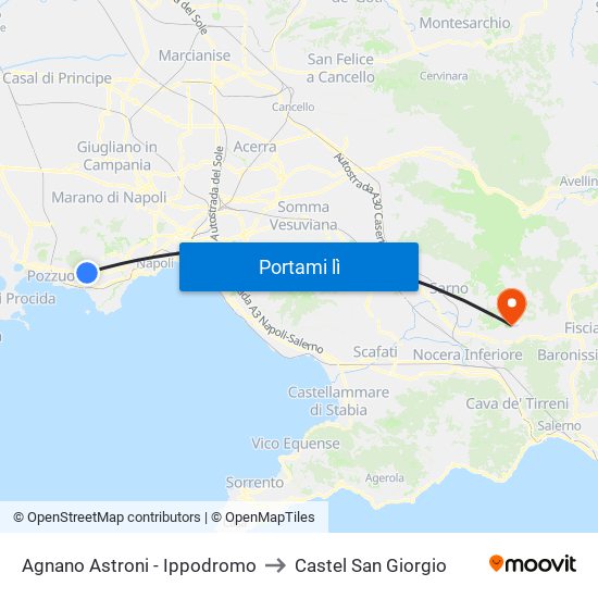 Agnano Astroni - Ippodromo to Castel San Giorgio map